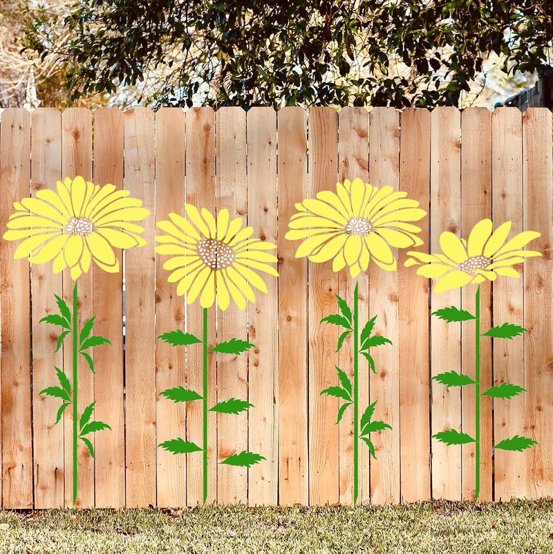 SUNVERSE Large Flower Stencils for Painting Daisy Flower Stencils for Walls 14” Floral Stencil Templates for Garden Fence Wood Furniture Fabrics - Image 1